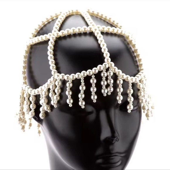 Vintage Pearl Elegant Beaded Headpiece - Picture 7 of 7